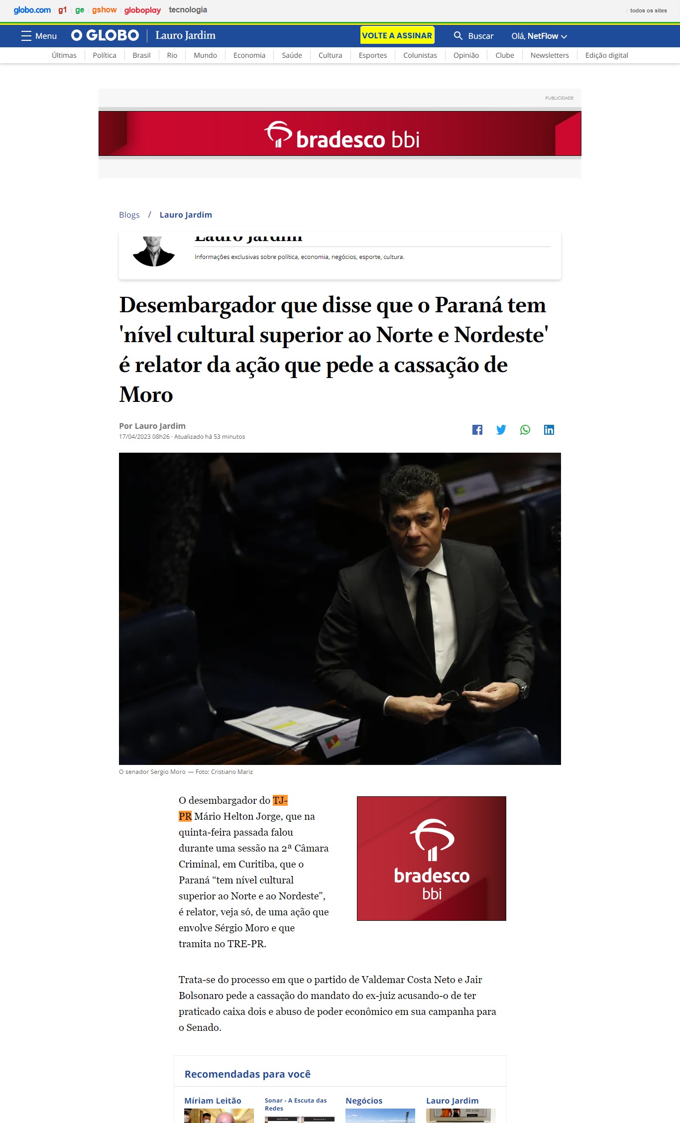 Desembargador que disse que o Paraná tem 'nível cultural superior ao Norte e Nordeste' é relator da ação que pede a cassação de Moro