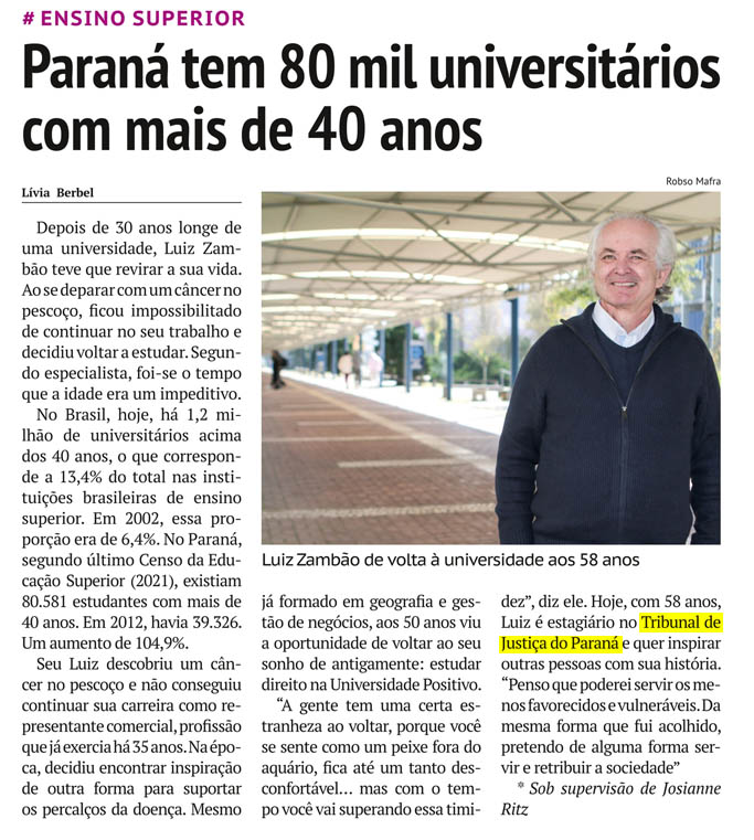Paraná tem 80 mil universitários com mais de 40 anos - image 1