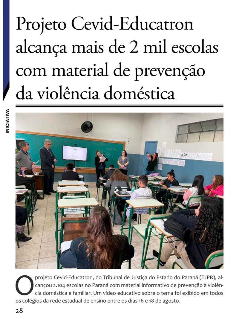 Projeto Cevid-Educatron alcança mais de 2 mil escolas com material de preservação da violência doméstica   - image 0